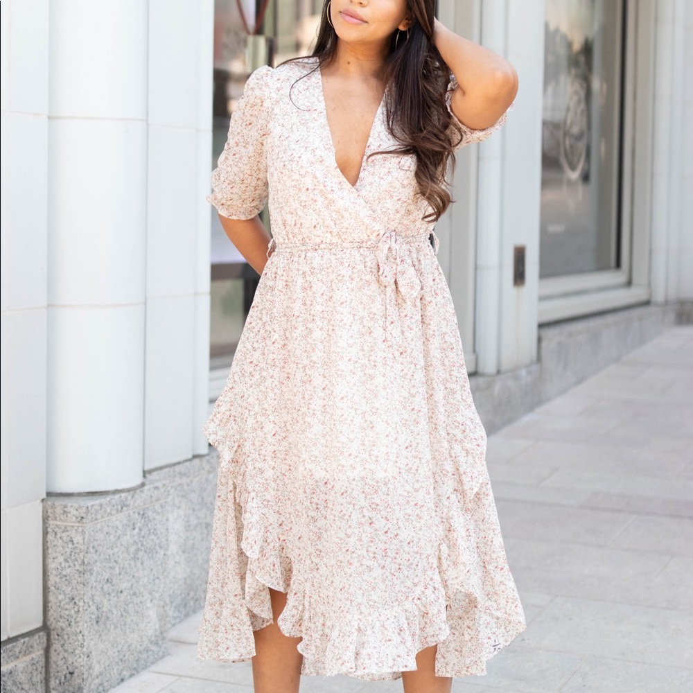 Floral Dress with Belt - Spring Dress